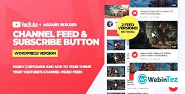 Youtube Channel Feeds and Subscribe Box webintez.com